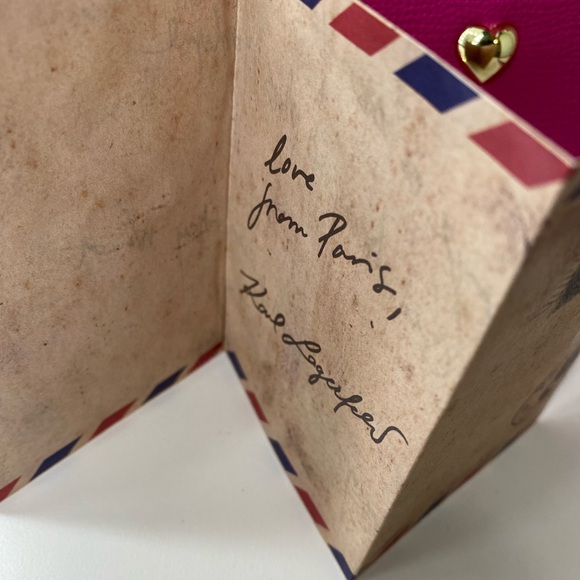 Karl Lagerfeld Pink and Gold Metal Hearts Crossbody - Picture 9 of 11